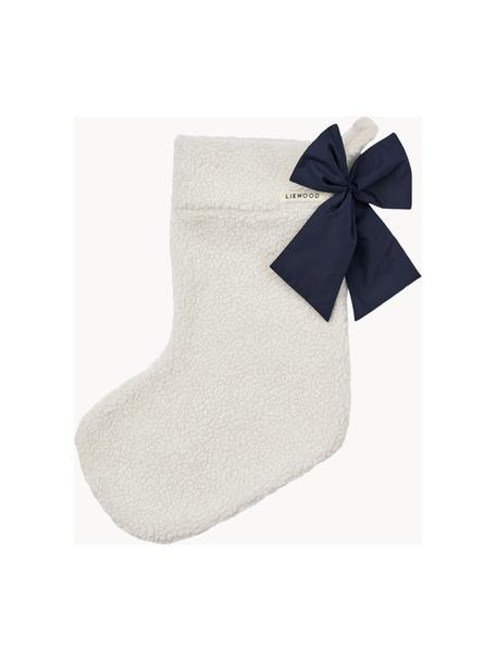 Chaussette de Noël Eve, 100 % polyester (recyclé), certifié GRS, Blanc cassé, bleu foncé, larg. 22 x long. 45 cm