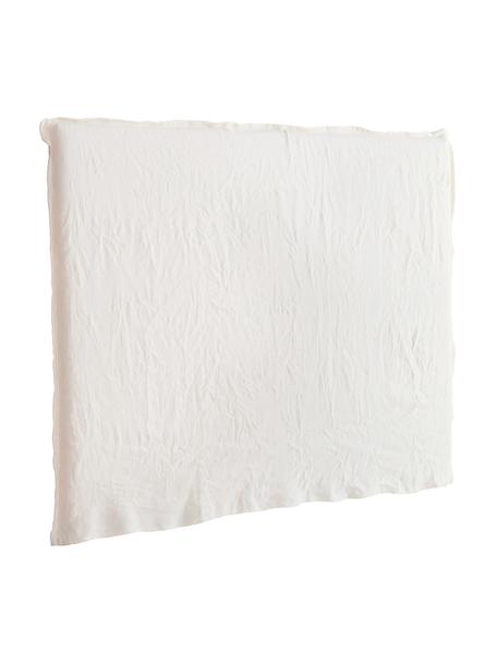 Testiera in lino Palma, Sottostruttura: struttura in legno, Tessuto bianco, Larg. 160 x Alt. 122 cm