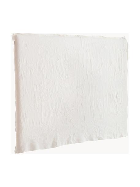 Zagłówek do łóżka z lnu Palma, Tapicerka: 100% len, Biała tkanina, S 160 x W 122 cm