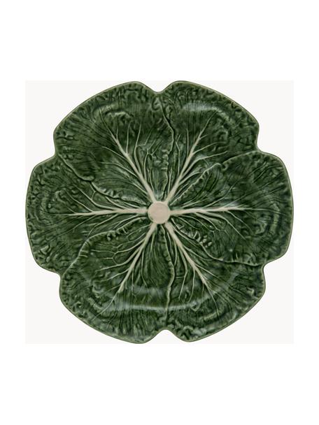 Handbemalte Salatschüsseln Cabbage, 2 Stück, Steingut, Dunkelgrün, Ø 31 x H 14 cm