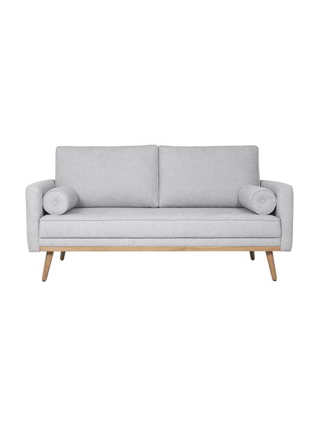 Sofa z nogami z drewna dębowego Saint (2-osobowa), Tapicerka: poliester Dzięki tkaninie, Jasny szary, S 169 x G 87 cm