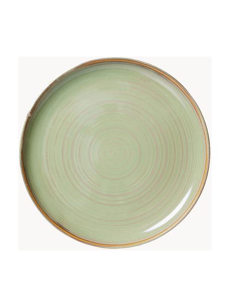 Piatto piano in porcellana dipinta a mano Chef 4 pz, Porcellana, Verde oliva, Ø 26 cm