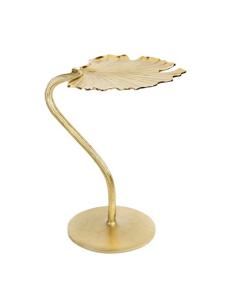 Tavolino dorato Ginkgo, Metallo rivestito, Dorato, Larg. 56 x Alt. 44 cm
