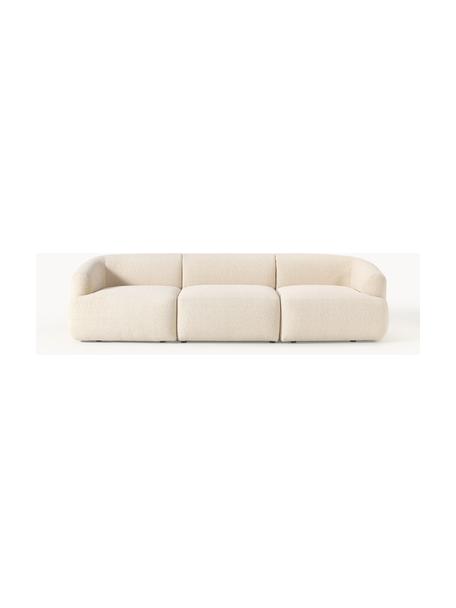 Modulares Bouclé-Sofa Sofia (3-Sitzer), Bezug: Bouclé (100 % Polyester) , Gestell: Fichtenholz, Spanplatte, , Bouclé Hellbeige, B 277 x T 103 cm