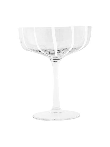 Copas pompadour de champán soplada artesanalmente Mizu, 2 uds, Vidrio, Transparente, blanco, Ø 11 x Al 14 cm, 230 ml