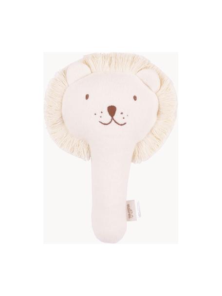 Jouet en coton artisanal Lion, Coton, Blanc crème, larg. 17 x long. 21 cm (taille M)