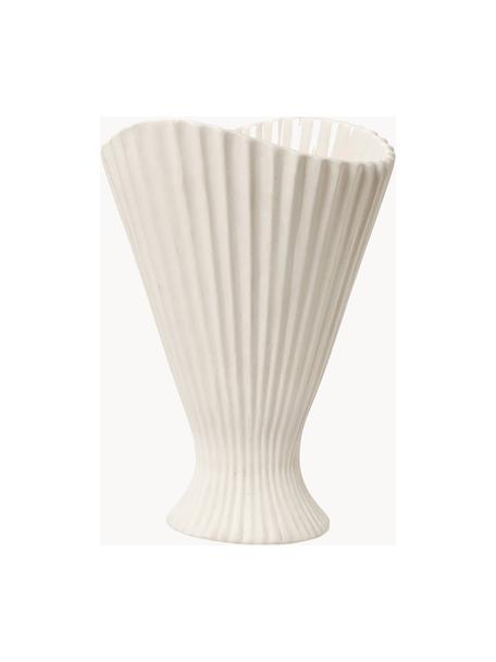 Vase en grès Fountain, haut. 31 cm, Grès cérame, Blanc cassé, larg. 23 x haut. 31 cm