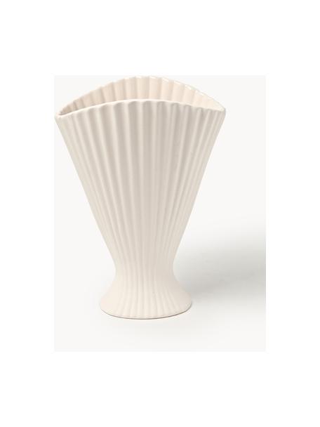 Vase Fountain aus Steinzeug, H 31 cm, Steinzeug, Off White, B 23 x H 31 cm