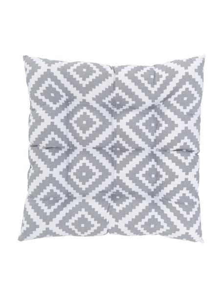 Cuscino sedia grigio chiaro/bianco Miami, Rivestimento: 100% cotone, Grigio chiaro, bianco, Larg. 40 x Lung. 40 cm