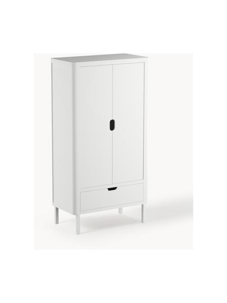 Armoire en bois Classic, Bois de hêtre, bois de pin, MDF, vernis avec peinture sans COV, Hêtre blanc laqué, larg. 94 x haut. 186 cm