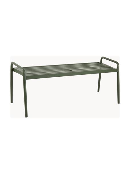 Panca da giardino Sonnac, Alluminio rivestito, Verde oliva, Larg. 124 x Prof. 51 cm