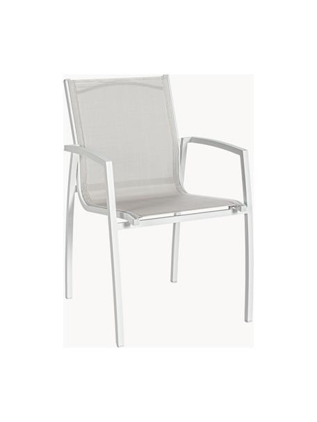 Chaise de jardin Hilla, Blanc, gris, larg. 57 x prof. 61 cm