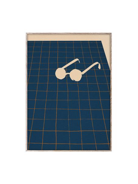 Poster SDO 08, Cartoncino opaco da 210 g firmato Hahnemühle, stampa digitale con 10 colori resistenti ai raggi UV, Blu scuro, beige chiaro, Larg. 30 x Alt. 40 cm