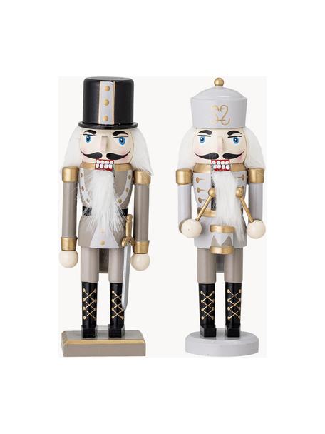 Sada dekorativních figurek Nutcracker, 2 díly, Potažené dřevo, Více barev, Š 6 cm, V 20 cm