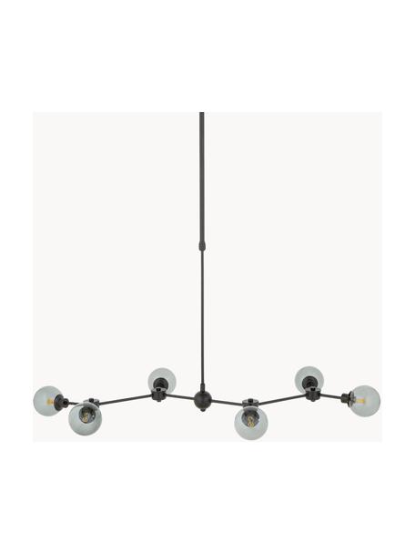 Velké závěsné svítidlo Aurelia, Šedá, transparentní, černá, Š 110 cm, V 60 cm