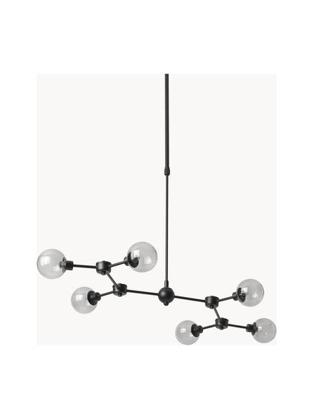 Grande suspension Aurelia, Gris, transparent, noir, larg. 110 x haut. 60 cm