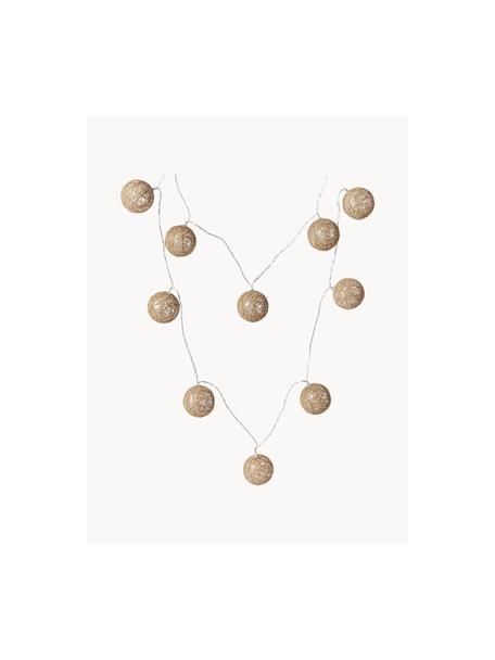 Guirnalda de luces LED para exterior Pallina, 330 cm, Cable: plástico, Marrón claro, An 330 x Al 6 cm