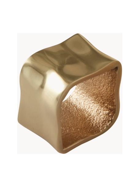 Portatovaglioli Bille 4 pz, Alluminio verniciato a polvere, Dorato lucido, Larg. 5 x Alt. 5 cm