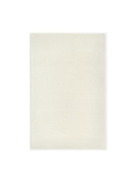 Handgetuft laagpolig wollen vloerkleed Ezra, Onderzijde: 70% katoen, 30% polyester, Crèmewit, B 200 x L 300 cm (maat L)