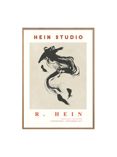 Poster Ikigai no. 02, Nero, beige, rosso scuro, Larg. 30 x Alt. 40 cm