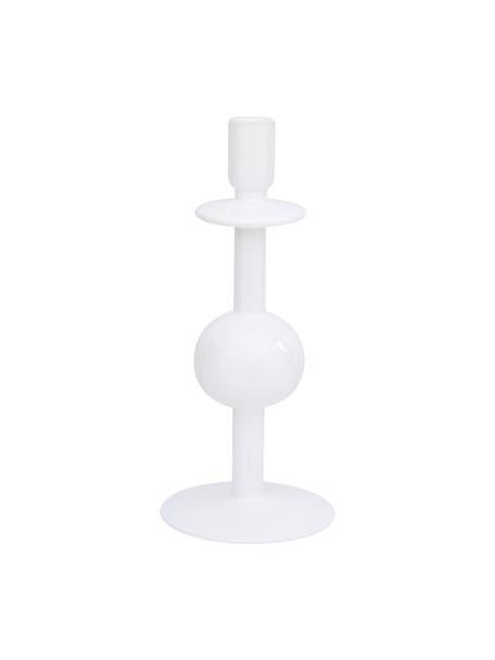 Kerzenhalter Bulb aus recyceltem Glas in Weiss, 2 Stück, Recyceltes Glas, Weiss, glänzend, Ø 13 x H 30 cm
