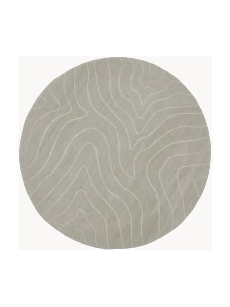Kulatý ručně všívaný vlněný koberec Aaron, Greige, Ø 200 cm (velikost L)
