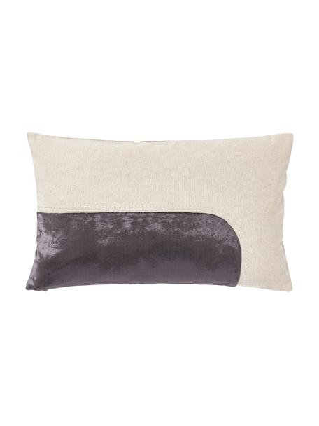 Vyšívaný poťah na vankúš Farah, Tmavosivá, béžová, Š 30 x D 50 cm
