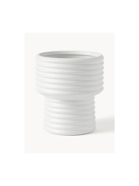 Macetero Farida Al 18 cm, Cerámica de gres, Blanco Off White, Ø 16 x Al 18 cm