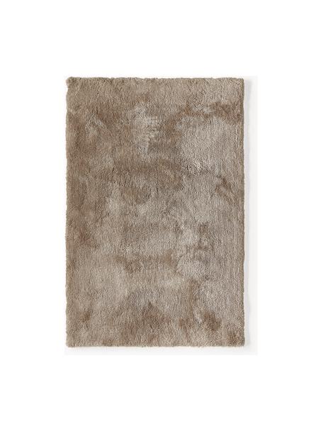 Pluizig hoogpolig vloerkleed Leighton, Microvezels (100% polyester, GRS-gecertificeerd), Bruin, B 120 x L 180 cm (maat S)