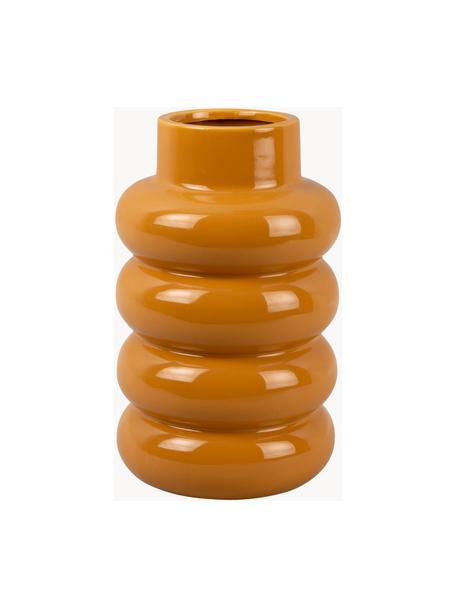 Vase en céramique émaillée Bobbly, Céramique, Orange, Ø 15 x haut. 24 cm