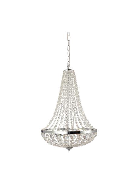 Lampadario grande Gränsö, Struttura: metallo cromato, Baldacchino: metallo cromato, Cromato, trasparente, Ø 40 x Alt. 59 cm