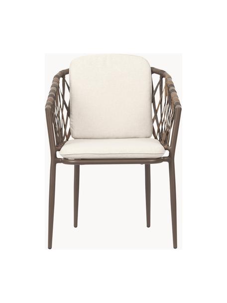 Zahradní židle s područkami HIla, Krémově bílá, ratan, Š 61 cm, H 65 cm
