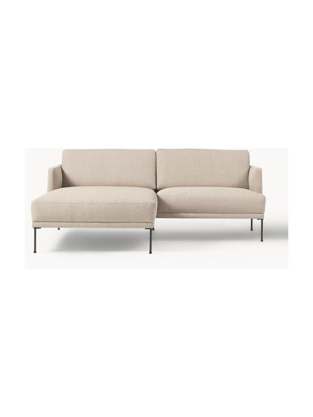 Sofa narożna Fluente, Tapicerka: 100% polipropylen Dzięki , Stelaż: lite drewno sosnowe, skle, Nogi: metal malowany proszkowo , Beżowa tkanina, S 198 x G 152 cm, lewostronna