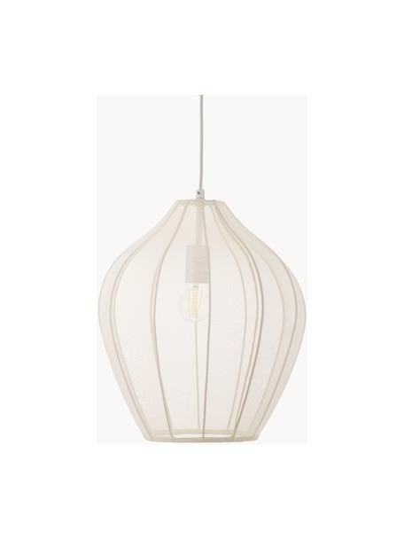 Lampada a sospensione in tessuto intrecciato Beau, Paralume: tessuto, Struttura: metallo verniciato a polv, Baldacchino: metallo verniciato a polv, Beige chiaro, Ø 40 x Alt. 42 cm