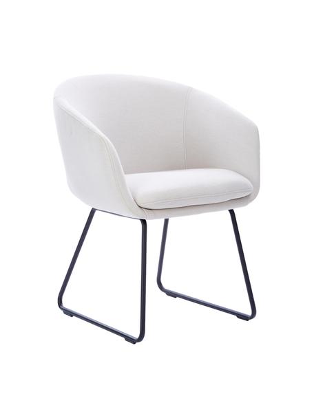 Silla con reposabrazos Juri, Tapizado: poliéster Alta resistenci, Patas: metal con pintura en polv, Tejido blanco, An 58 x F 58 cm