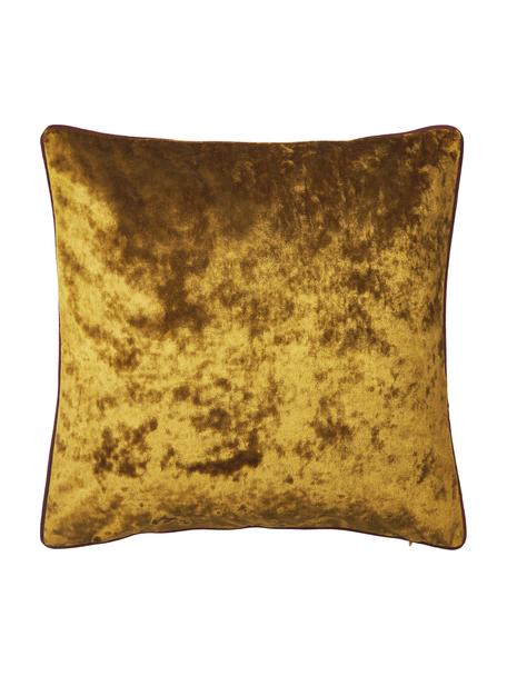 Sametový povlak na polštář s lemováním Enid, Samet (100% polyester)
Certifikát Oeko-Tex Standard 100, třída 1, Okrová žlutá, Š 45 cm, D 45 cm