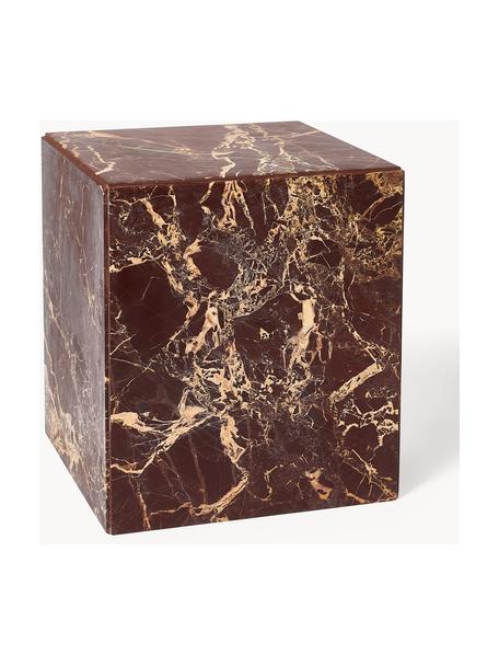 Marmor-Beistelltisch Dila, Marmor, Mitteldichte Holzfaserplatte (MDF), Dunkelbraun, marmoriert, B 40 x H 45 cm