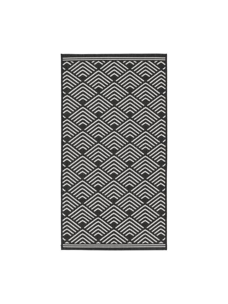 Vzorovaný koberec s nízkým vlasem Milano, Černá, bílá, Š 80 cm, D 150 cm