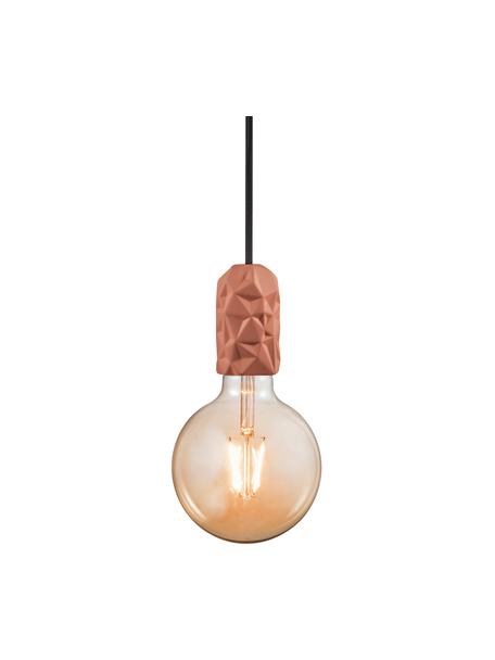 Kleine hanglamp Hang van porselein, Fitting: porselein, Terracottakleurig, crèmewit, Ø 5 x H 9 cm