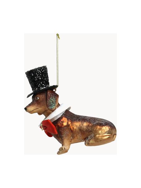Ozdoba na vianočný stromček Dog, Sklo, Odtiene hnedej, Š 11 x V 12 cm