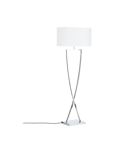 Stojací lampa Toulouse, Chromová, bílá, Š 50 cm, V 157 cm