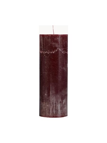 Ručne vyrobená veľká sviečka Rustic, Parafín, Vínovočervená, Ø 7 x V 20 cm