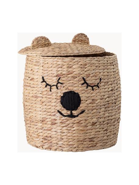 Panier de rangement avec couvercle Sleepy, Jacinthe d'eau, Beige, noir, Ø 42 x haut. 50 cm