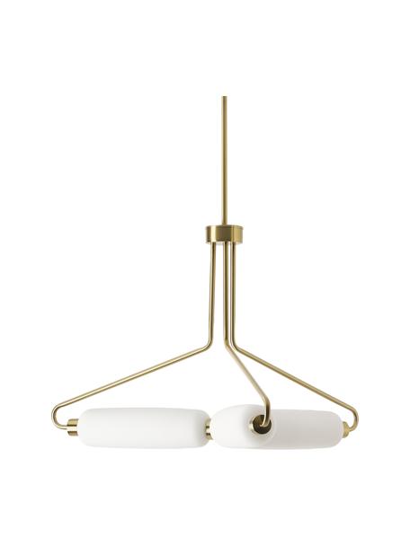 Lampada a sospensione ottonata a LED Tate, Paralume: Vetro opalino, Oro,bianco, Ø 82 x Alt. 83 cm