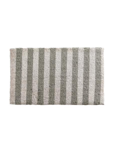 Fußmatte Grey Stripes, Oberseite: Kokosfaser, Unterseite: PCV, Grau, Weiß, B 45 x L 75 cm