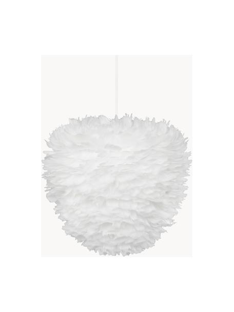 Lampa wisząca z piór Eos Evia, różne rozmiary, Stelaż: stal powlekana, Biały, Ø 40 x W 39 cm