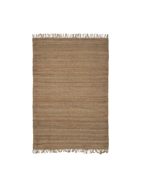 Alfombra artesanal de yute con flecos Naturals, 100% yute, Marrón, An 200 x L 300 cm (Tamaño L)