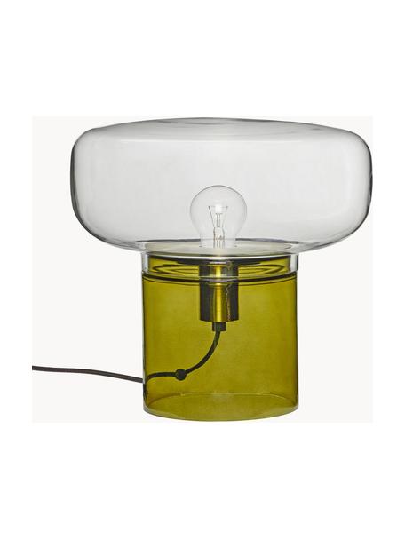 Tischlampe Crave aus gefärbtem Glas, Grün, transparent, Ø 33 x H 30 cm