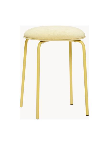 Tabouret Stack, Tissu jaune pâle, Ø 35 x haut. 43 cm