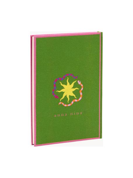 Notizbuch Lucid Dreams, Baumwolle, Papier 80 g/m², farbiges Papier, Karton, Grün, Bunt, B 16 x H 23 cm